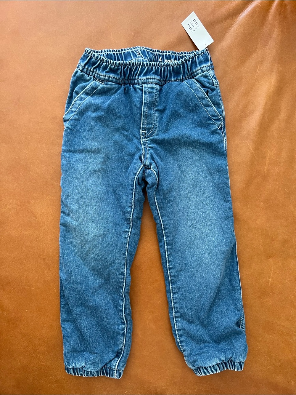 GAP Fleece Lined Jean Joggers, 4yrs - NEW